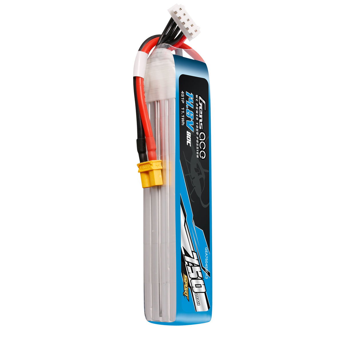 Gens ace 750mAh 14.8V 80C 4S1P Lipo Battery Pack with XT30 Plug