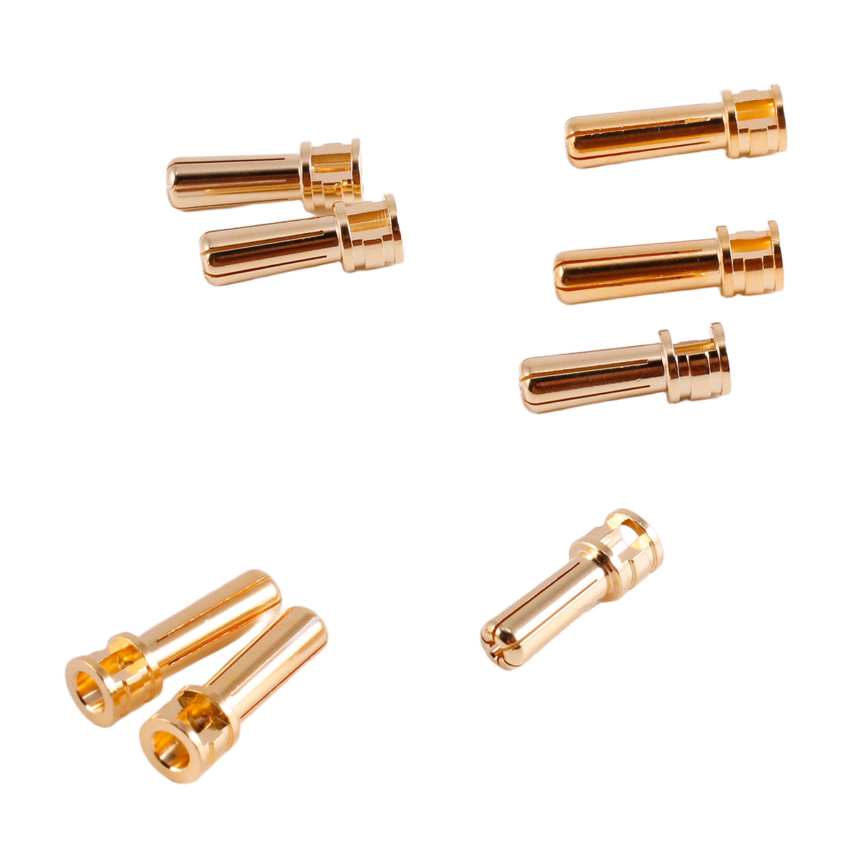 Gens ace 5.0mm bullet plug 8pcs (4x 19.5mm + 4x 22mm)