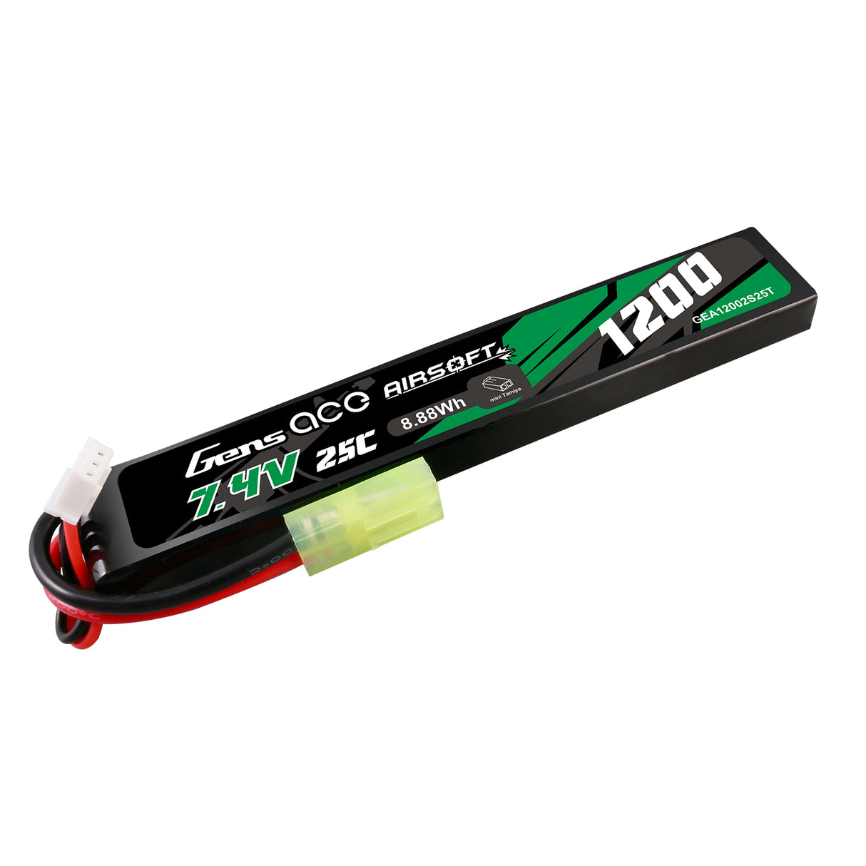 Gens ace 25C 1200mAh 2S1P 7.4V Airsoft Gun Lipo Battery with Tamiya Plug