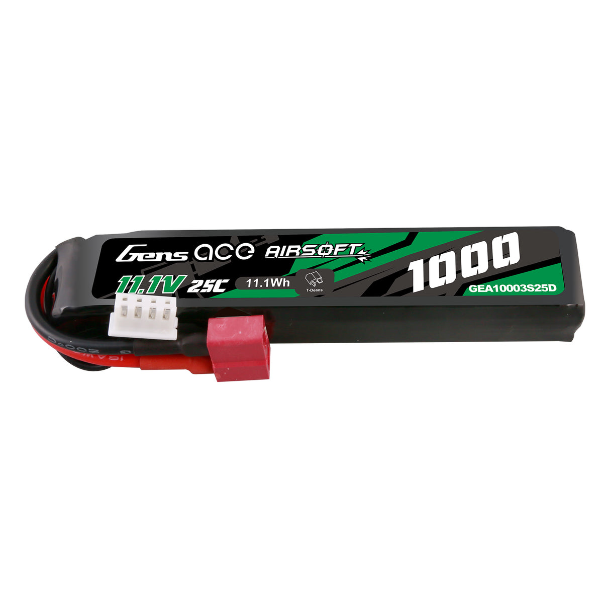 Gens ace 25C 1000 mAh 3S1P 11,1 V Airsoft Gun Lipo Akku mit T-Stecker