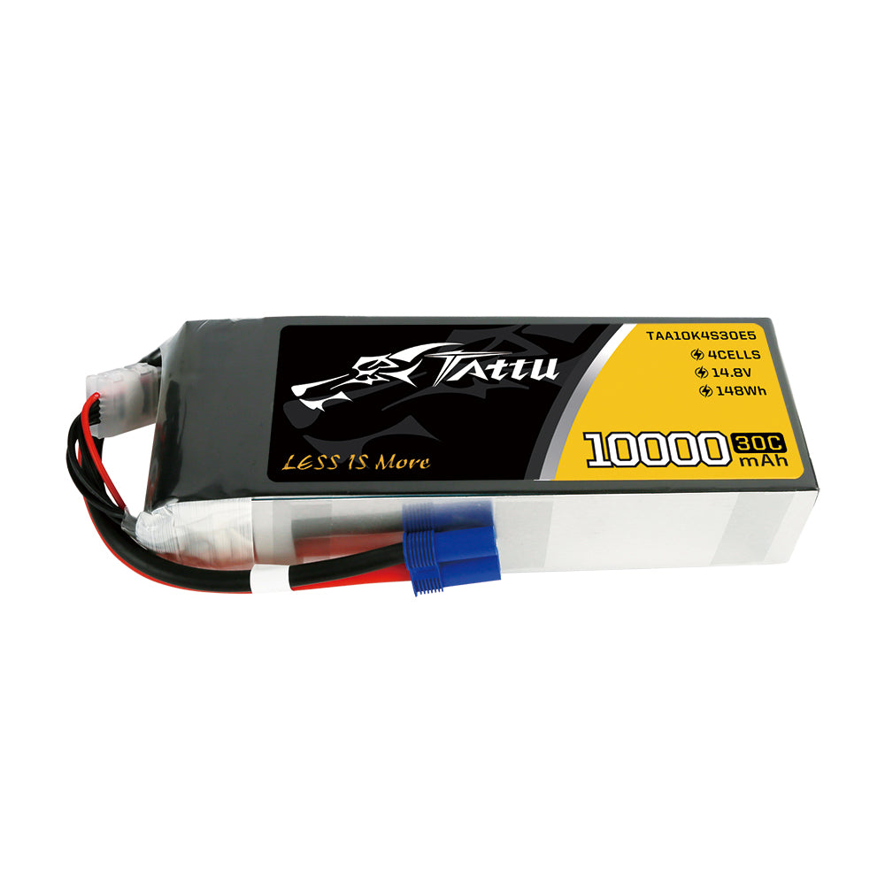 Tattu 10000mAh 14.8V 30C 4S1P Lipo Battery Pack with EC5