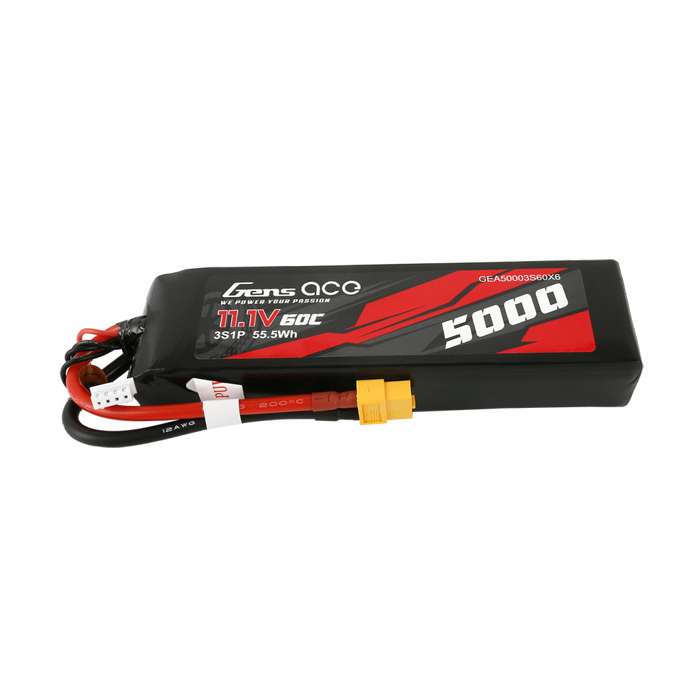 Gens ace 5000 mAh 11,1 V 60C 3S1P Lipo mit XT60-Stecker