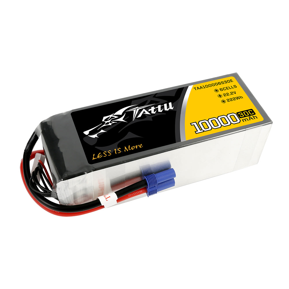 Tattu 10000MAH 22.2V 30C 6S1P Lipo Battery Pack with EC5 Plug