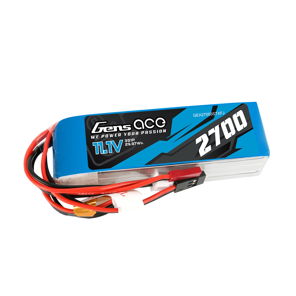 Gens ace 2700 mAh 11,1 V TX 3S1P Lipo-Akkupack mit Futaba/JST-XHR/JST-SYP