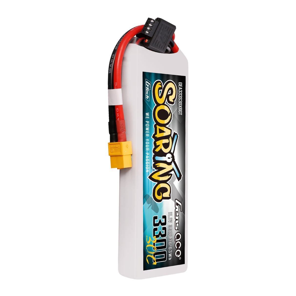 Gens ace G-Tech Soaring 3300mAh 11.1V 30C 3S1P Lipo Battery Pack with XT60 plug