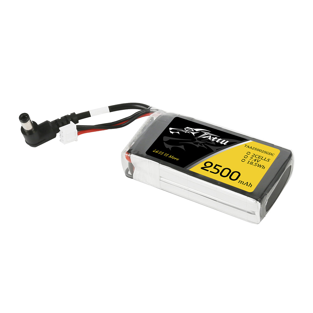 Tattu 2500 mAh 2S 7,4 V Ersatz-Lipo-Akkupack mit DC5,5 mm Stecker für Fatshark Goggles