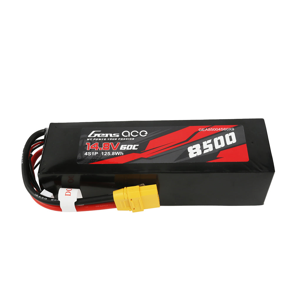 Gens ace 8500mAh 14.8V 60C 4S1P Lipo Battery Pack PC Material Case 