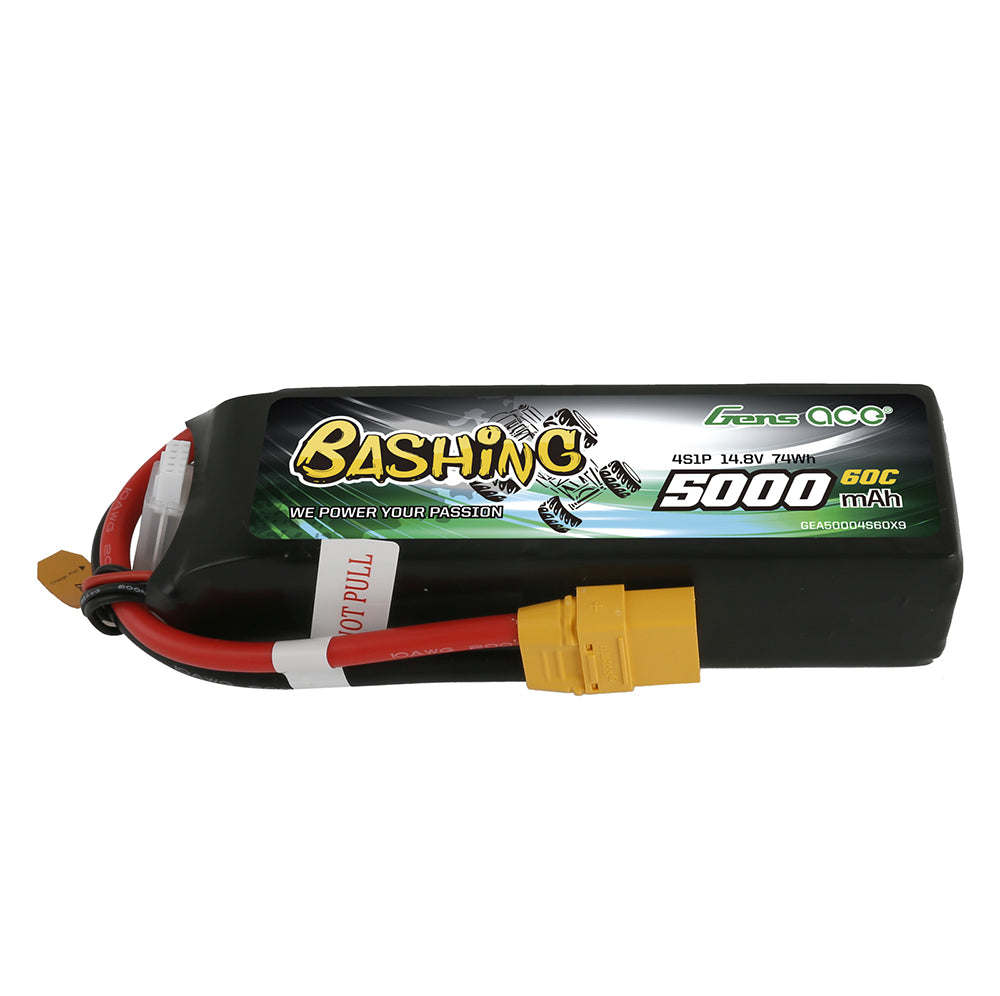 Gens ace 5000mAh 14.8V 4S1P 60C Lipo Battery Pack with XT90 Plug-Bashing Series