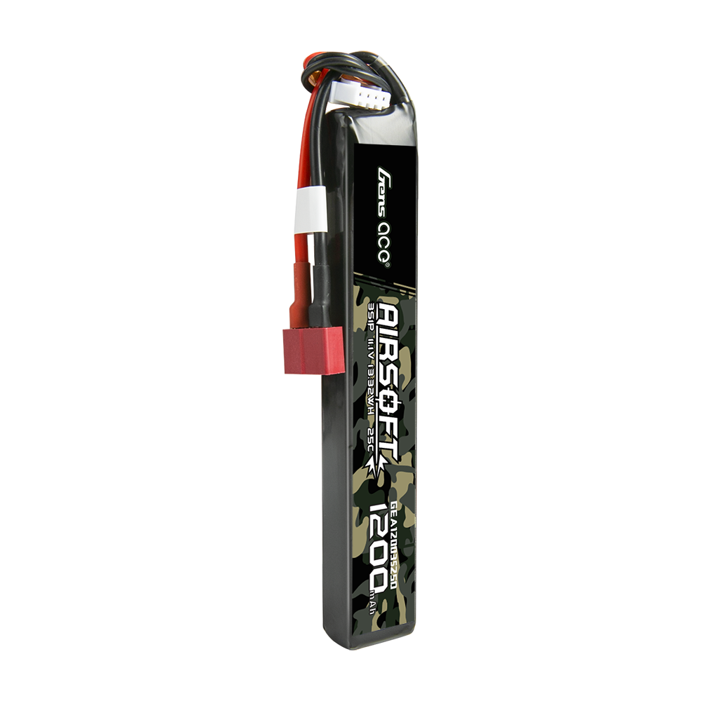 Gens ace 25C 1200 mAh 3S1P 11,1 V Airsoft-Waffe Lipo-Akku mit T-Stecker