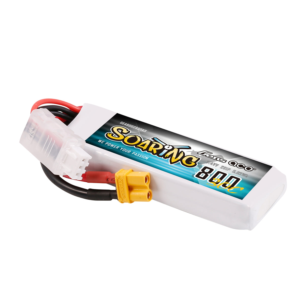 Gens ace 800mAh 2S 7.4V 30C Soaring Lipo Battery with XT30 Plug
