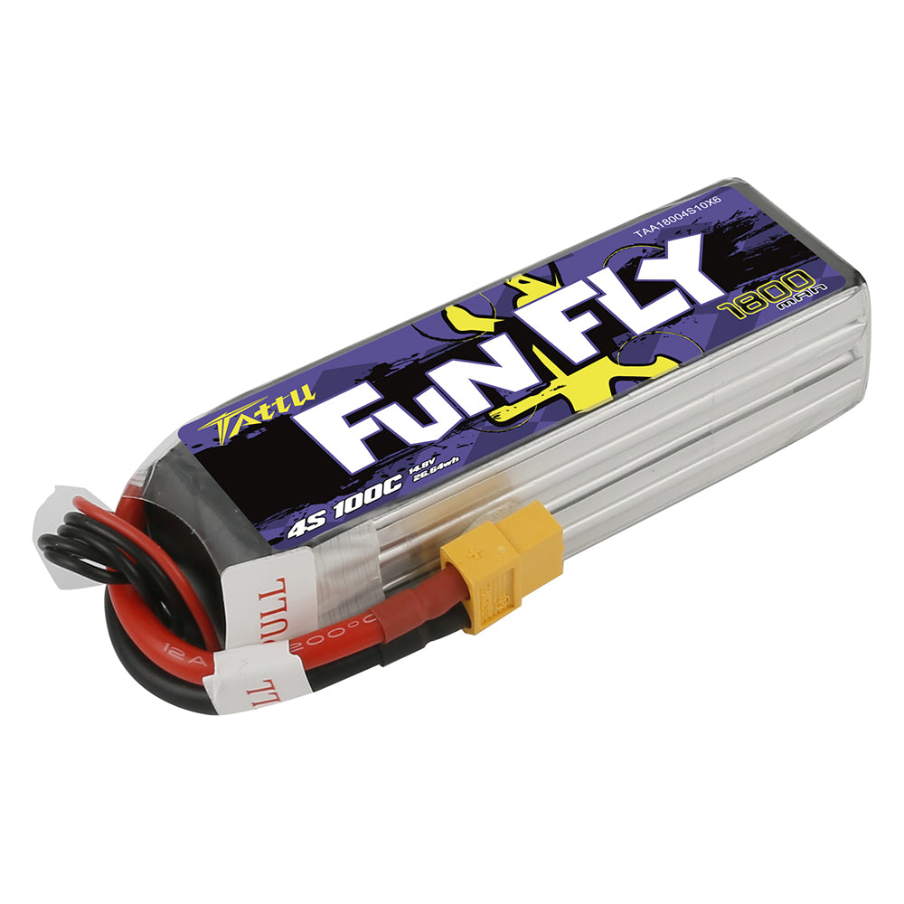 Tattu Funfly Series 1800mAh 14.8V 100C 4S1P Lipo Battery Pack with XT-60 Plug