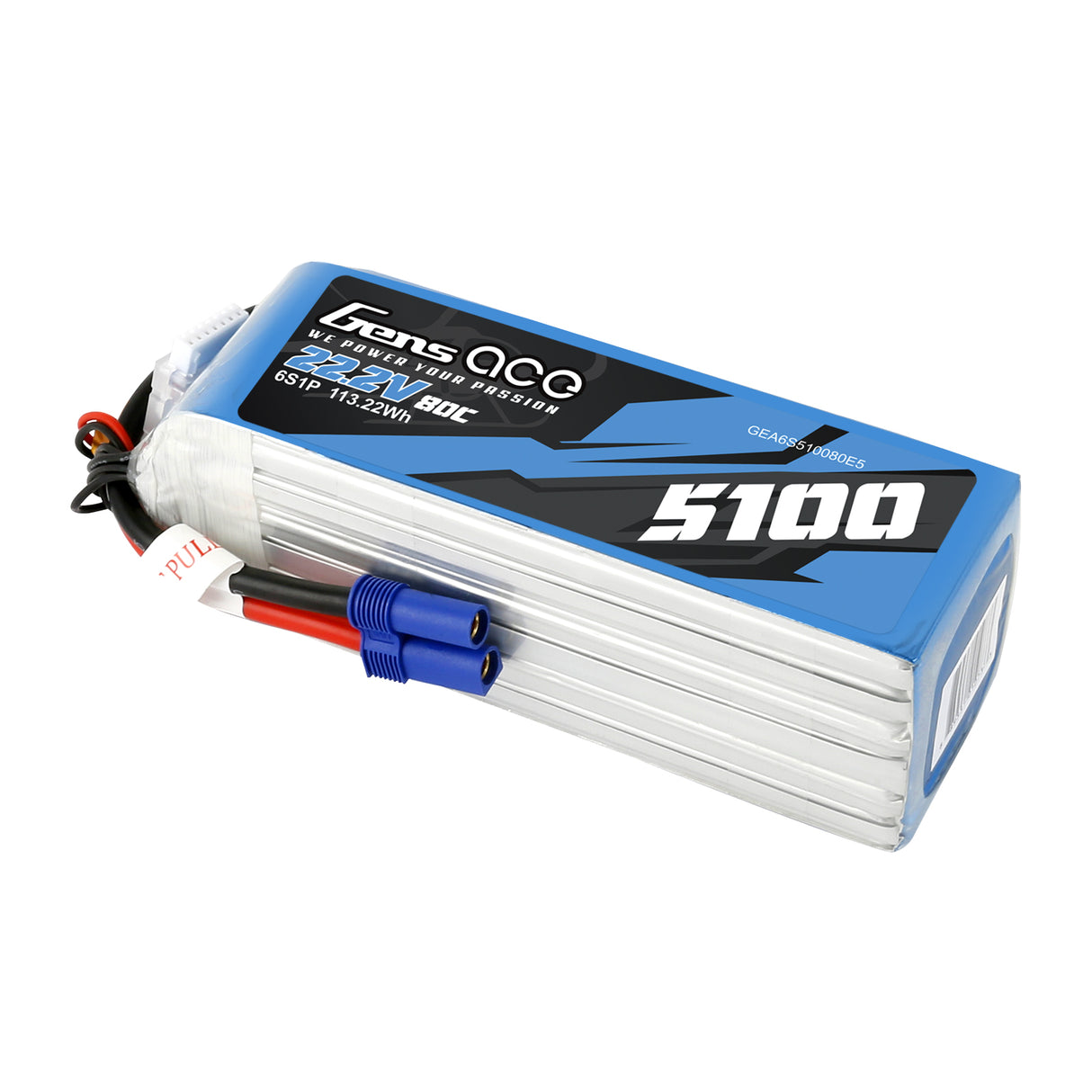 Gens ace 5100mAh 80C 22,2V 6S1P Lipo-Akkupack mit EC5-Stecker