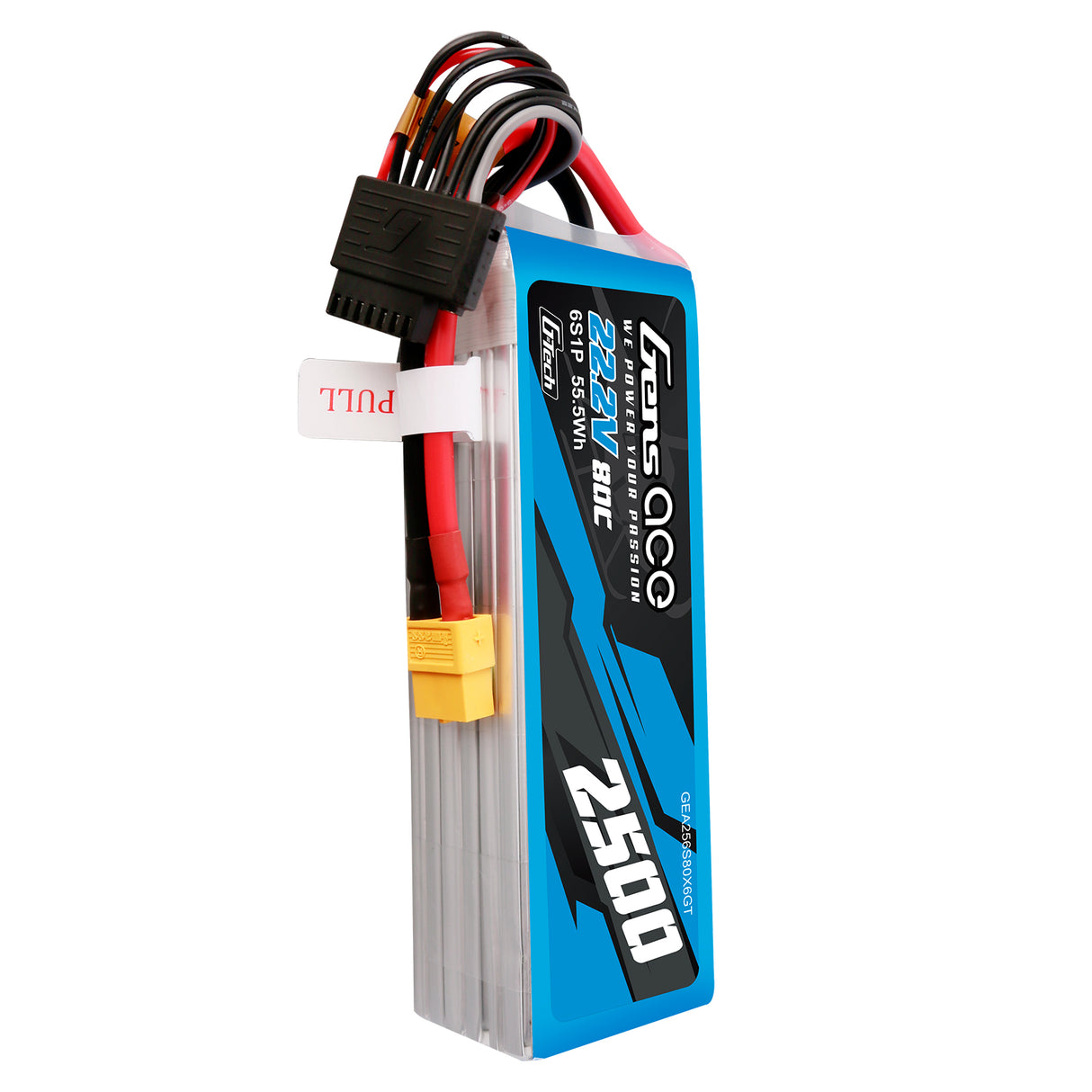 Gens ace G-Tech 2500mAh 22,2V 80C 6S1P Lipo Akkupack mit XT60 Stecker