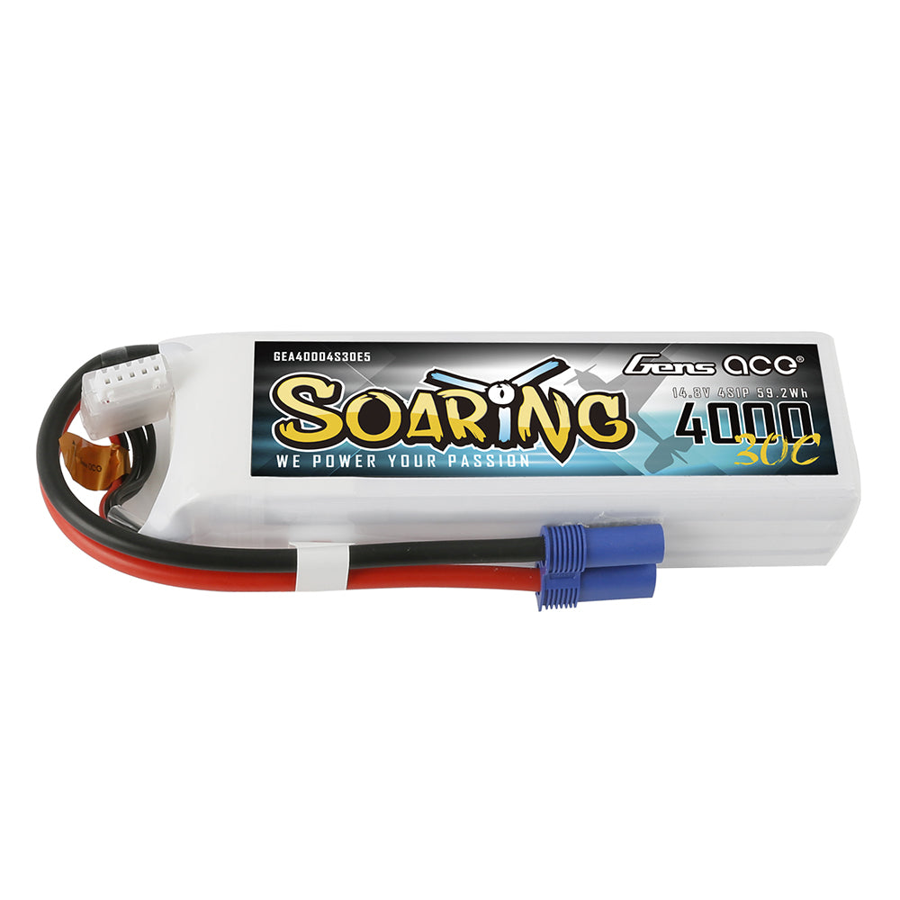 Gens ace Soaring 4000 mAh 14,8 V 30C 4S1P Lipo-Akkupack mit EC5-Stecker