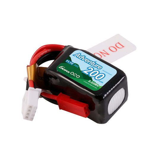 Gens ace 200mAh 11.1V 30C 3S1P Lipo Battery Pack with JST-SYP Plug