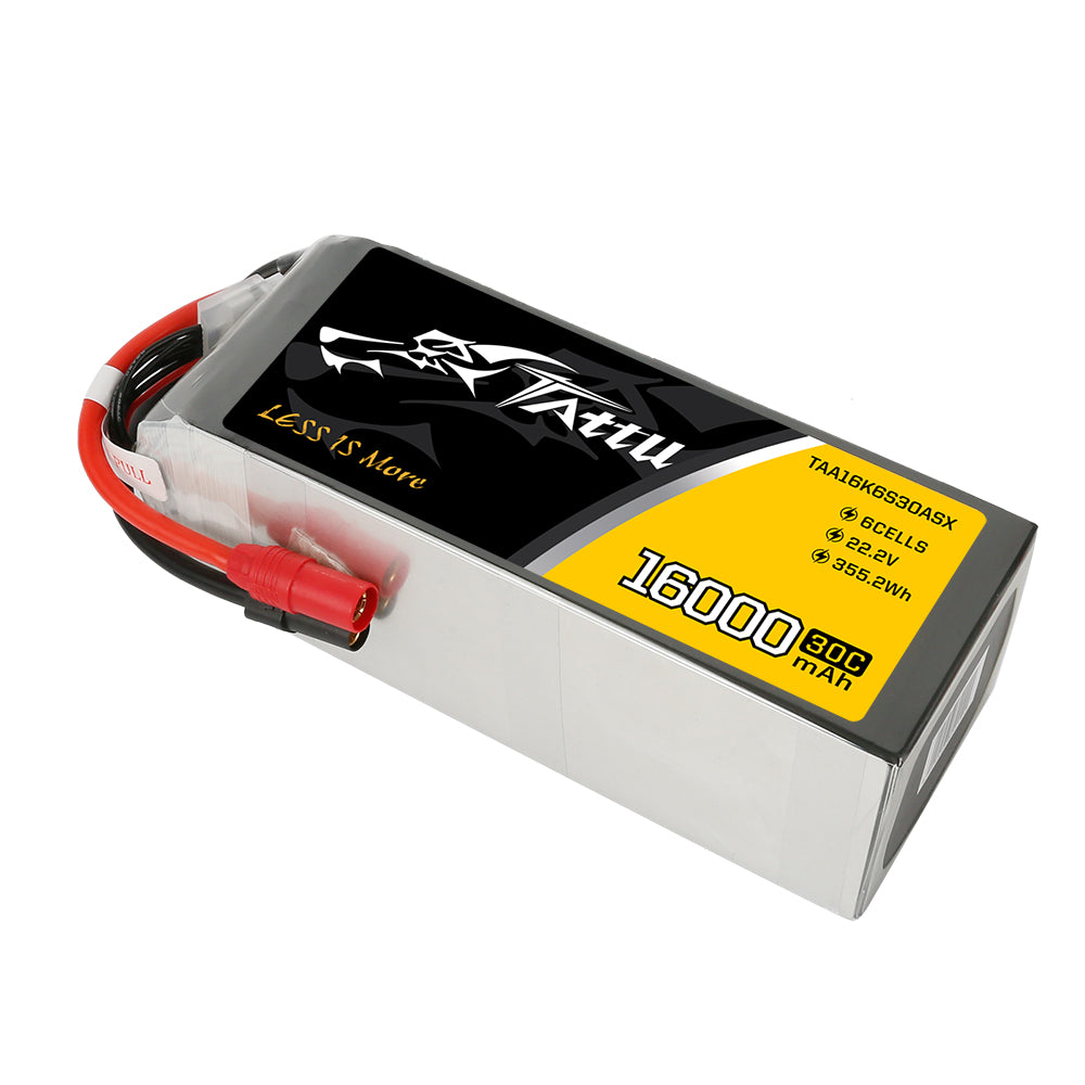 Tattu 16000 mAh 22,2 V 30C 6S1P Lipo-Akkupack mit AS150+XT150-Stecker