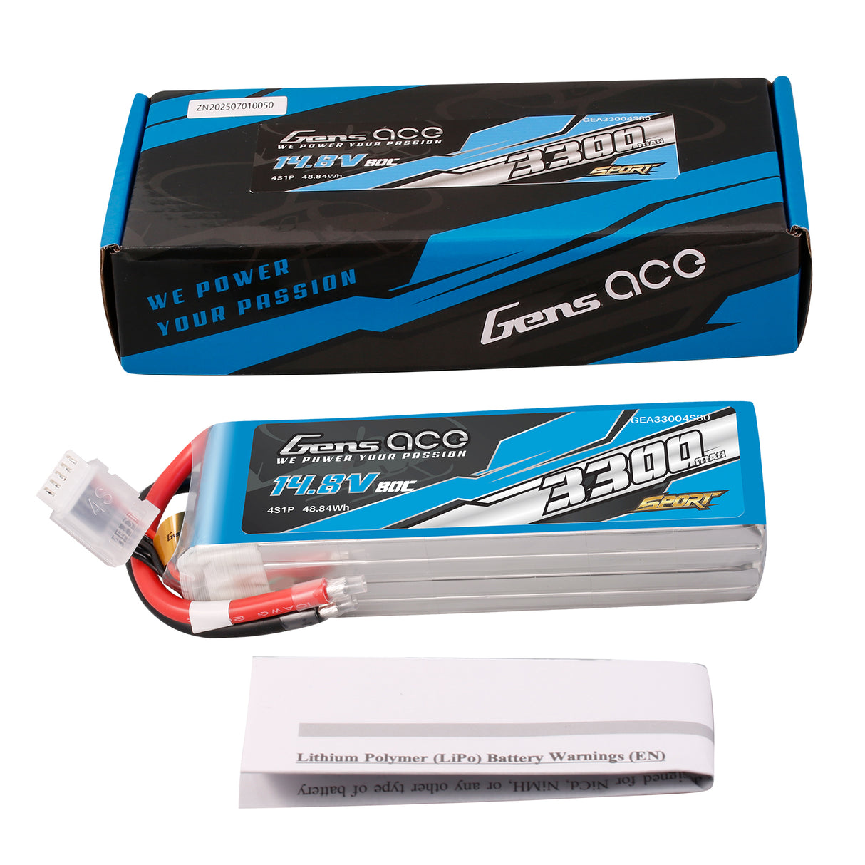 Gens ace 3300mAh 14.8V 80C 4S1P Lipo Battery Pack ( F5B )