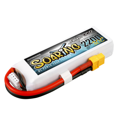 Gens ace Soaring 2200mAh 11.1V 30C 3S1P Lipo Battery Pack with XT60 Plug