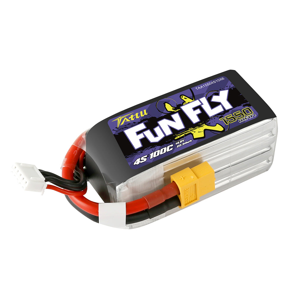 Tattu Funfly Serie 1550 mAh 14,8 V 100C 4S1P Lipo-Akkupack mit XT-60-Stecker