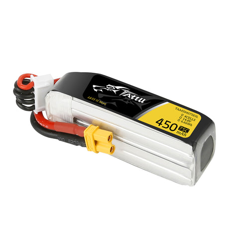 TATTU 450 mAh 14,8 V 75C 4S1P Lipo-Akkupack mit XT30-Stecker – Lange Größe für H-Rahmen