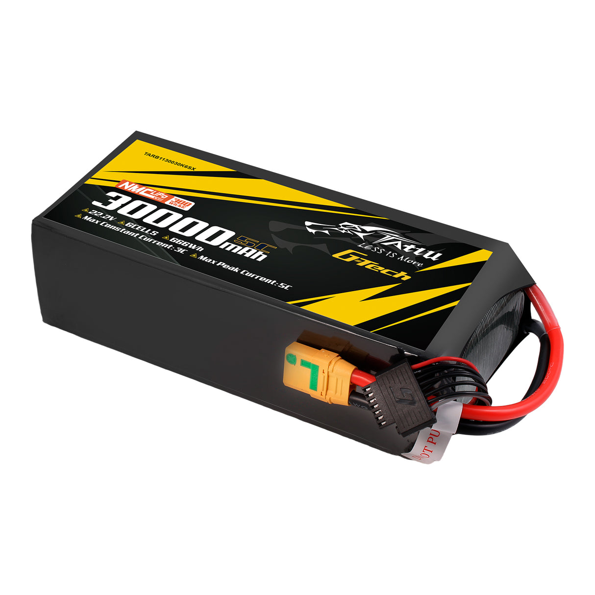 Tattu Semi-solid State 30000mAh 5C 22.2V 6S1P G-Tech Lipo Battery Pack with XT90S-F