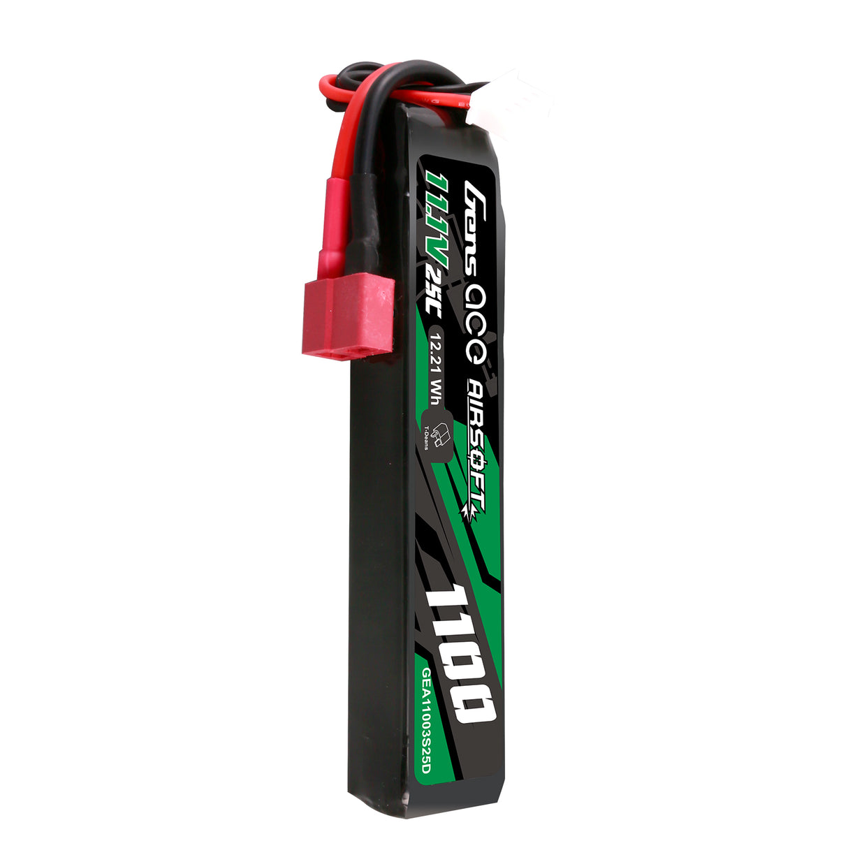Gens ace 25C 1100mAh 3S1P 11.1V Airsoft Gun Lipo Battery with T Plug