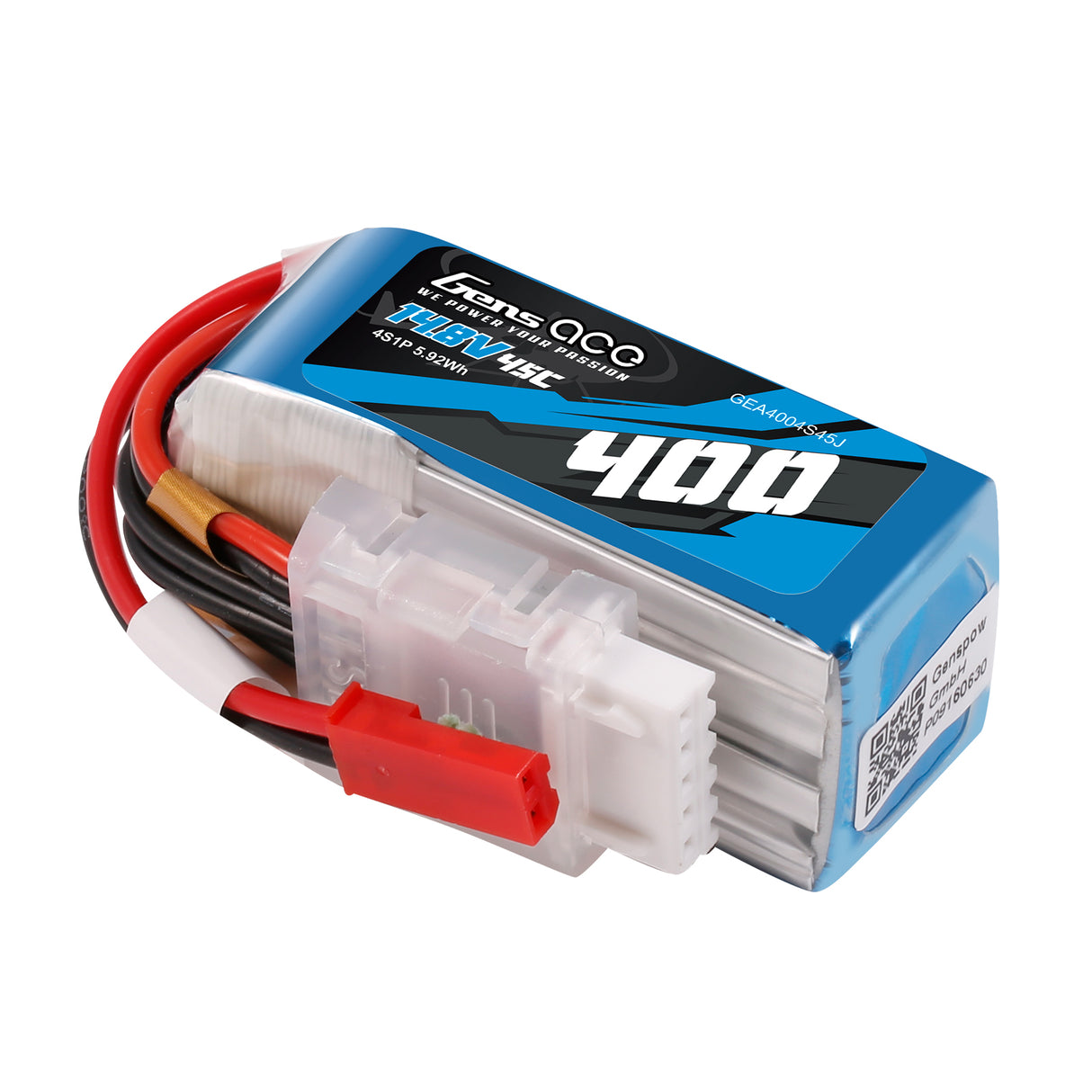 Gens ace 400mAh 4S 14.8V 45C Lipo Battery with JST-SYP Plug