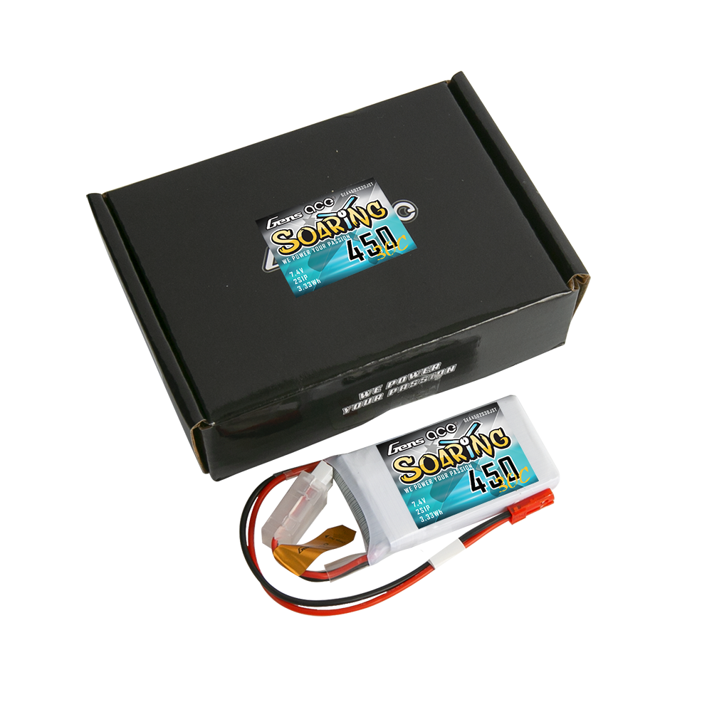 Gens ace Soaring 450mAh 7.4V 30C 2S1P Lipo Battery Pack with JST-SYP Plug