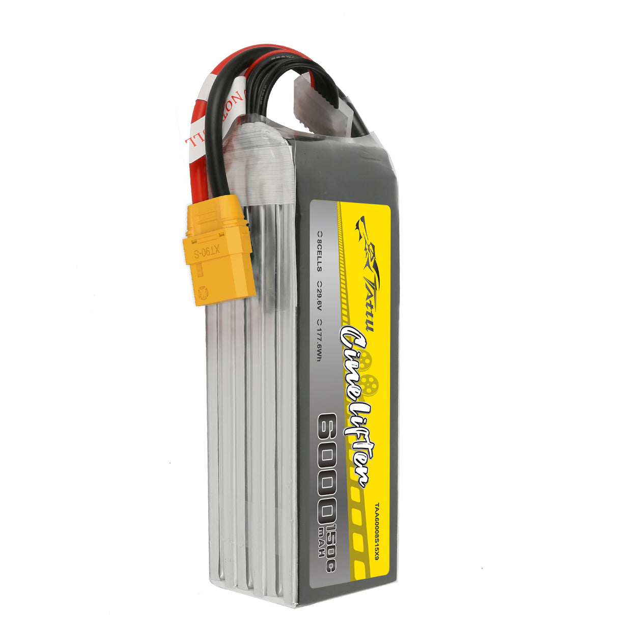 Tattu 6000mAh 29.6V 8S1P 150C 177.6Wh LiPo Battery with XT90-S