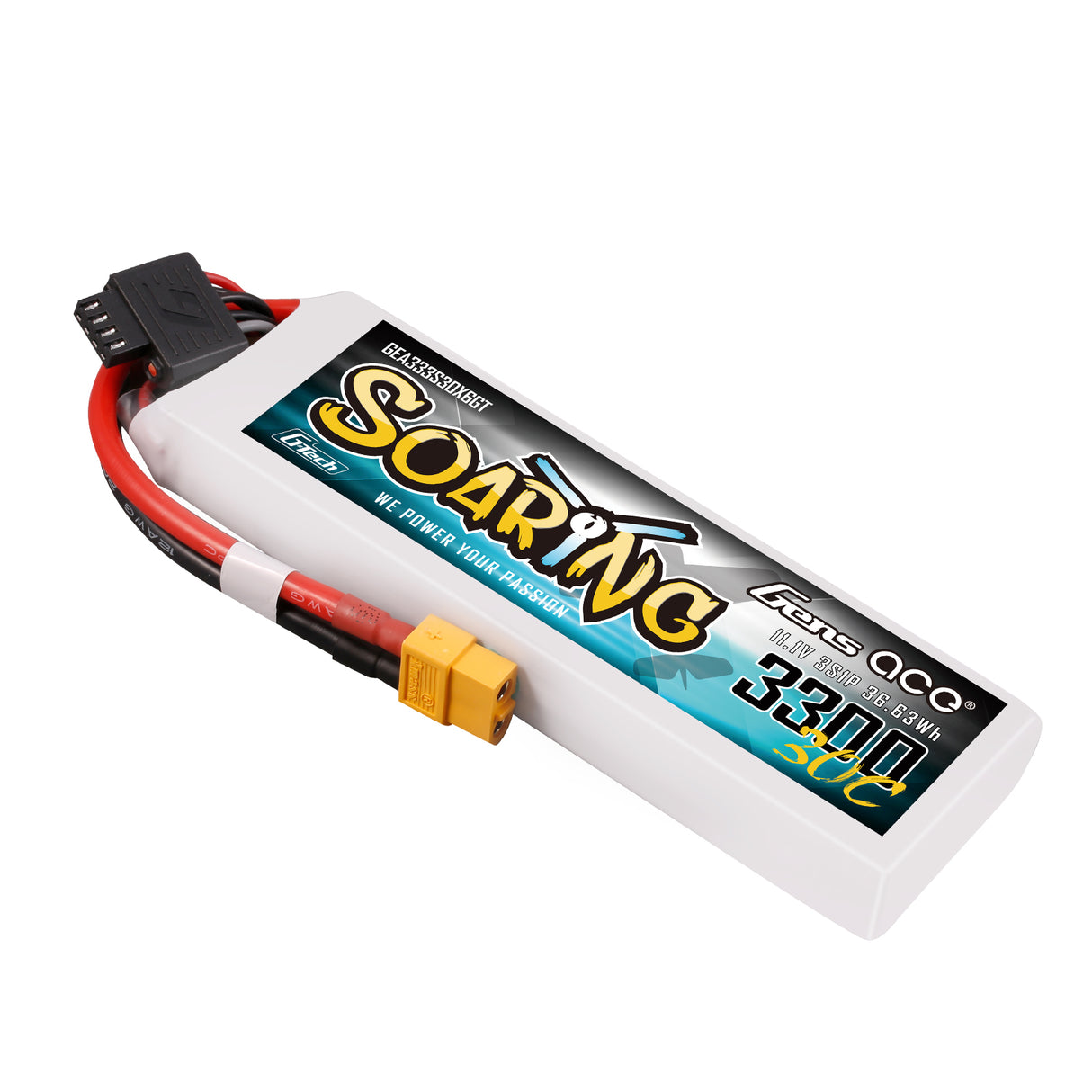 Gens ace G-Tech Soaring 3300mAh 11.1V 30C 3S1P Lipo Battery Pack with XT60 plug