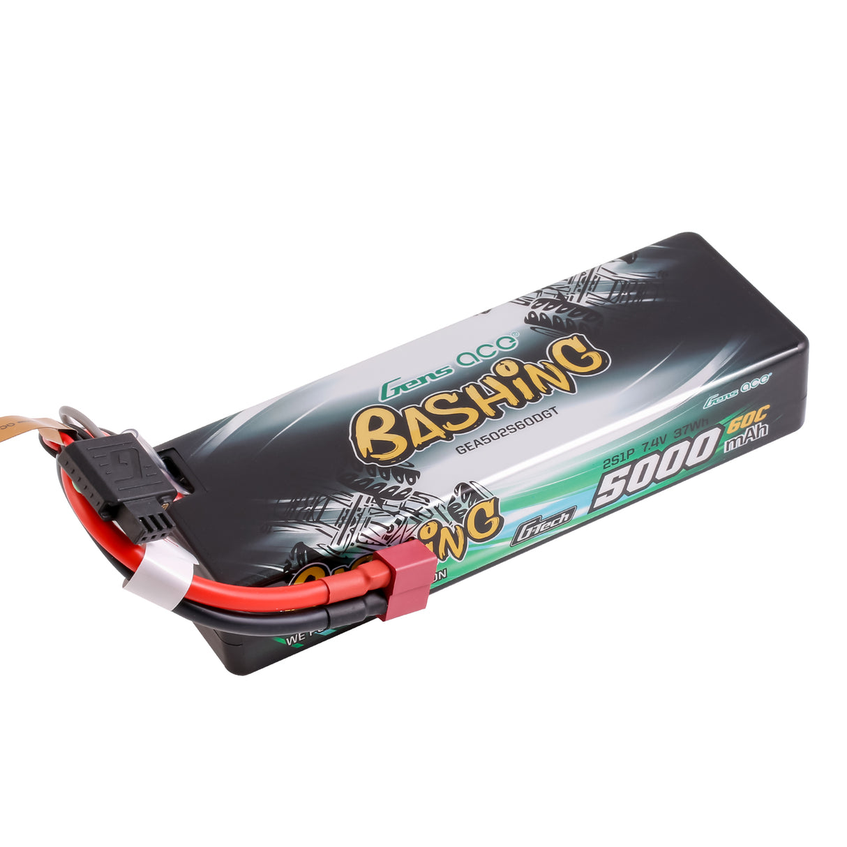 Gens ace Bashing G-tech 5000mAh 2S 7.4V 60C Hardcase Lipo Battery with Deans Plug Gens ace Bashing G-tech 5000mAh 2S 7.4V 60C Hardcase Lipo Battery with Deans Plug