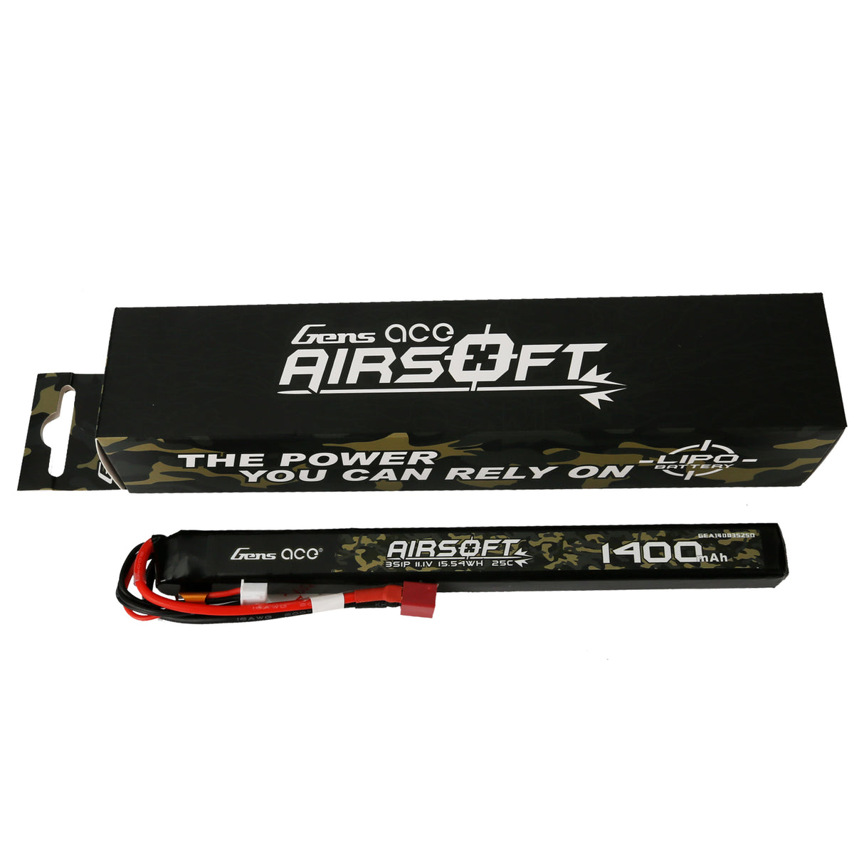 Gens ace 25C 1400 mAh 3S1P 11,1 V Airsoft Gun Lipo Akku mit T-Stecker