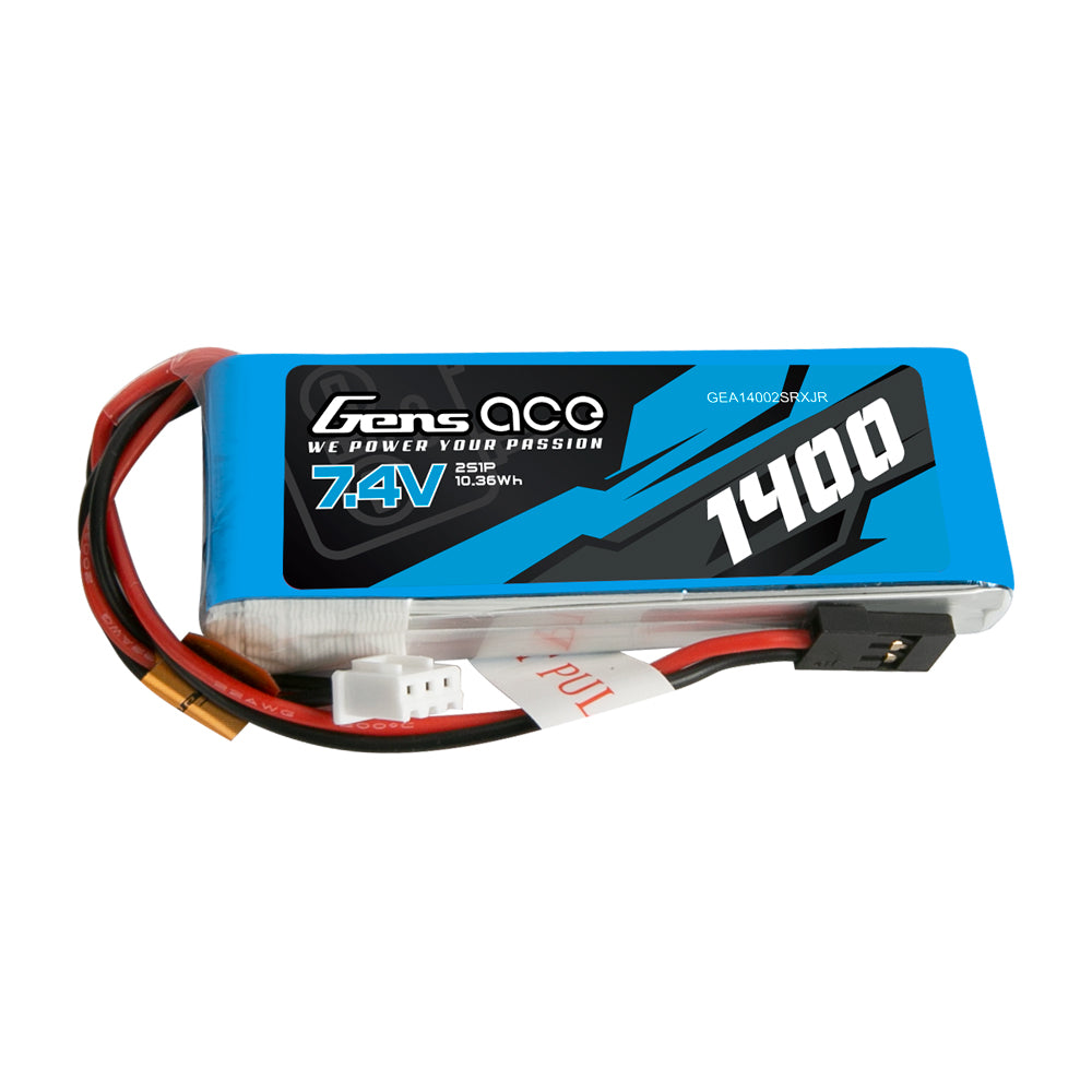 Gens ace 1400mAh 7,4V 2S1P Transmitter Lipo Akkupack mit JR-Stecker