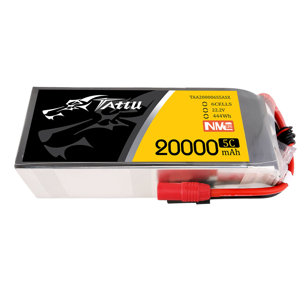 Tattu Semi-Solid State 20000mAh 22.2V 5C 6S1P Lipo Battery Pack with AS150+XT150 plug