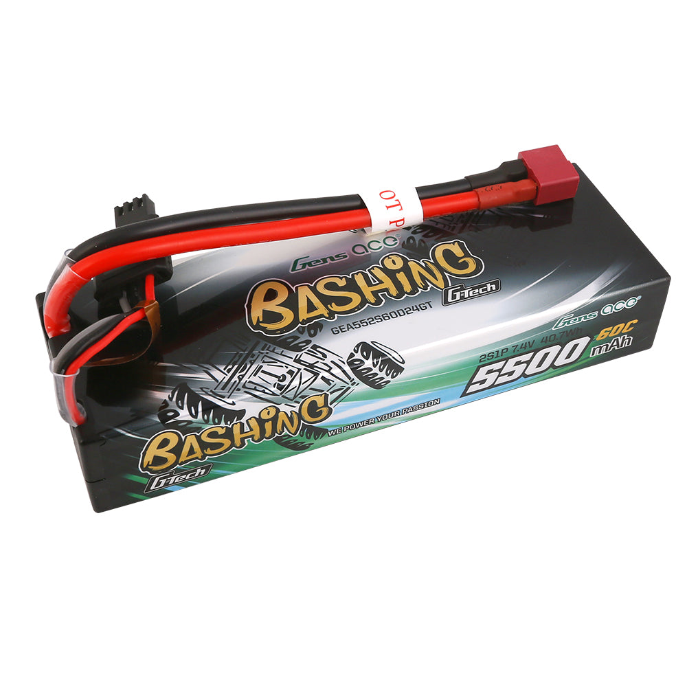 Gens ace G-Tech 5500 mAh 7,4 V 2S1P 60C Auto Lipo Akku Pack Hardcase 24# mit T-Stecker