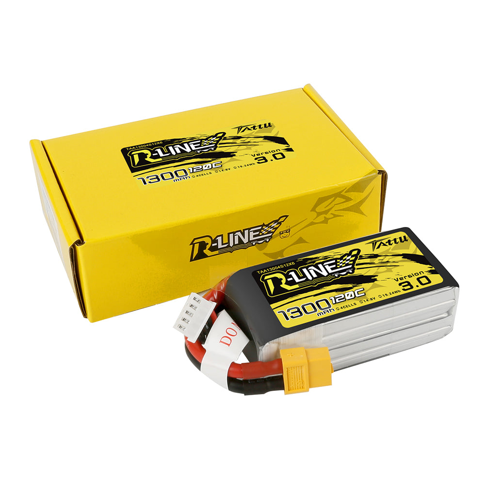 Tattu R-Line Version 3.0 1300mAh 4S 14.8V 120C Lipo Battery Pack with XT60 Plug