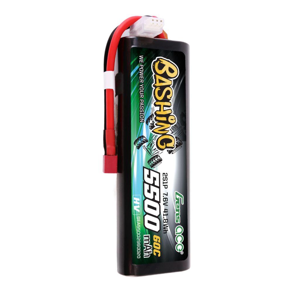 Gens ace 5500mAh 2S 7,6V 60C HardCase RC 20# Auto Lipo Akkupack mit T-Stecker