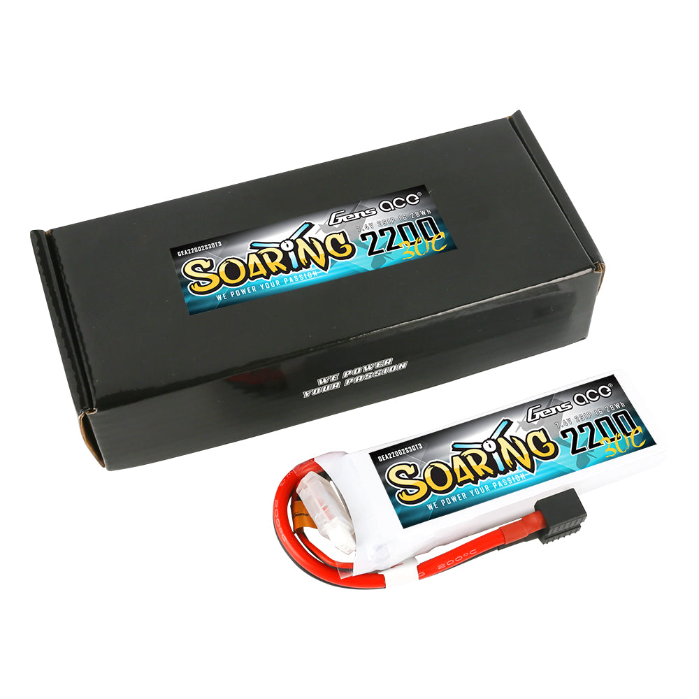 Gens ace Soaring 2200 mAh 7,4 V 30C 2S1P Lipo-Akkupack mit EC3/XT60/T-Stecker