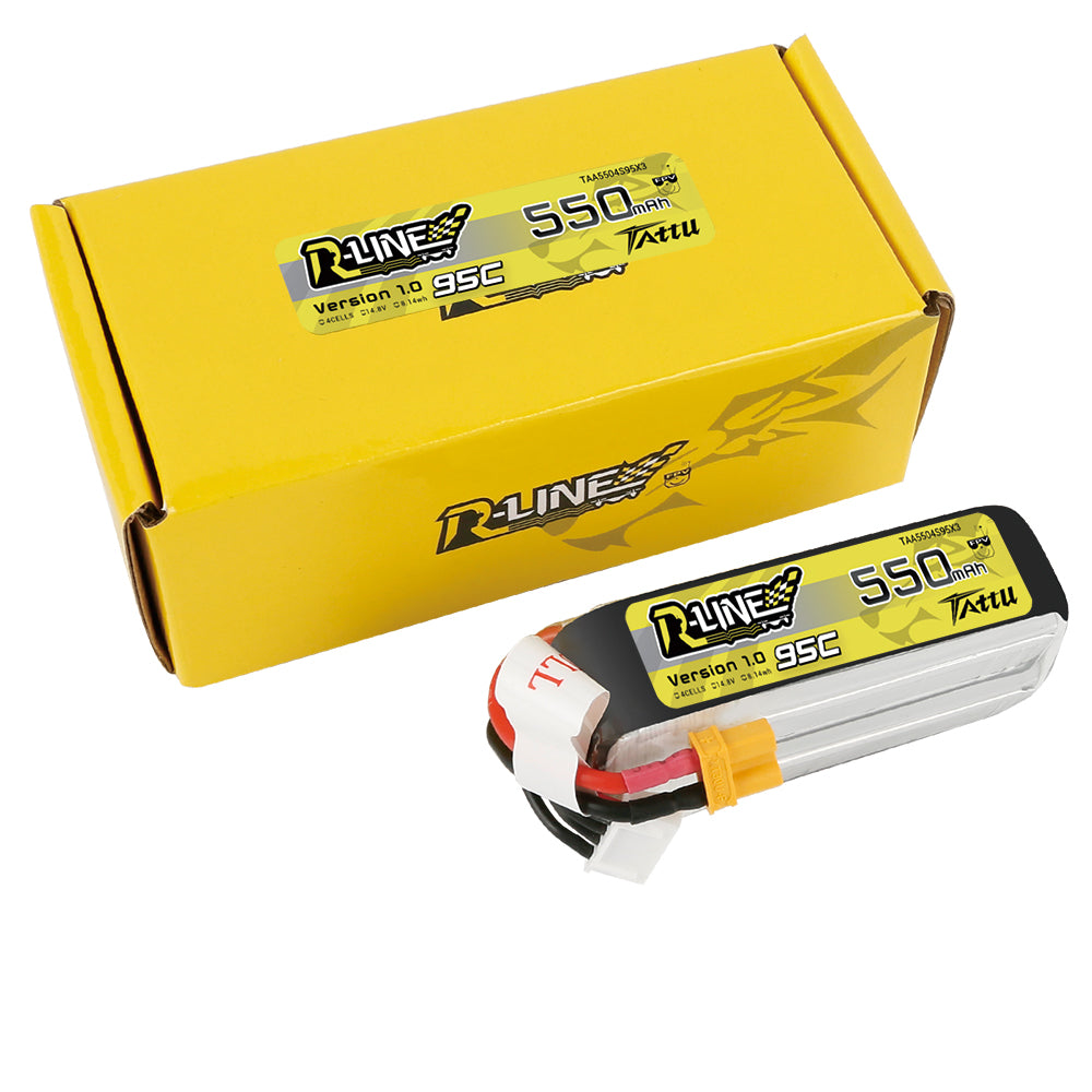 Tattu R-Line 550 mAh 14,8 V 4S1P 95C Lipo-Akku mit XT30