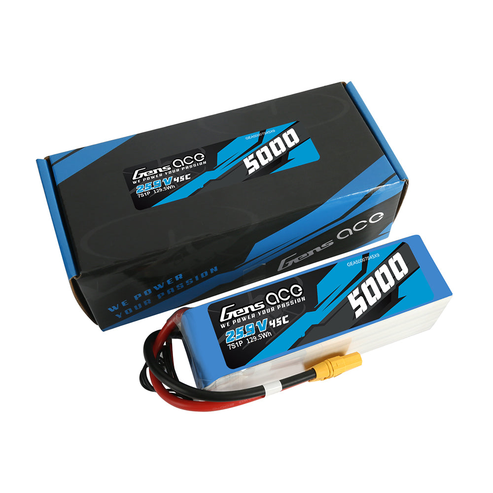 Gens ace 5000 mAh 25,9 V 45C 7S1P Lipo-Akkupack mit XT90