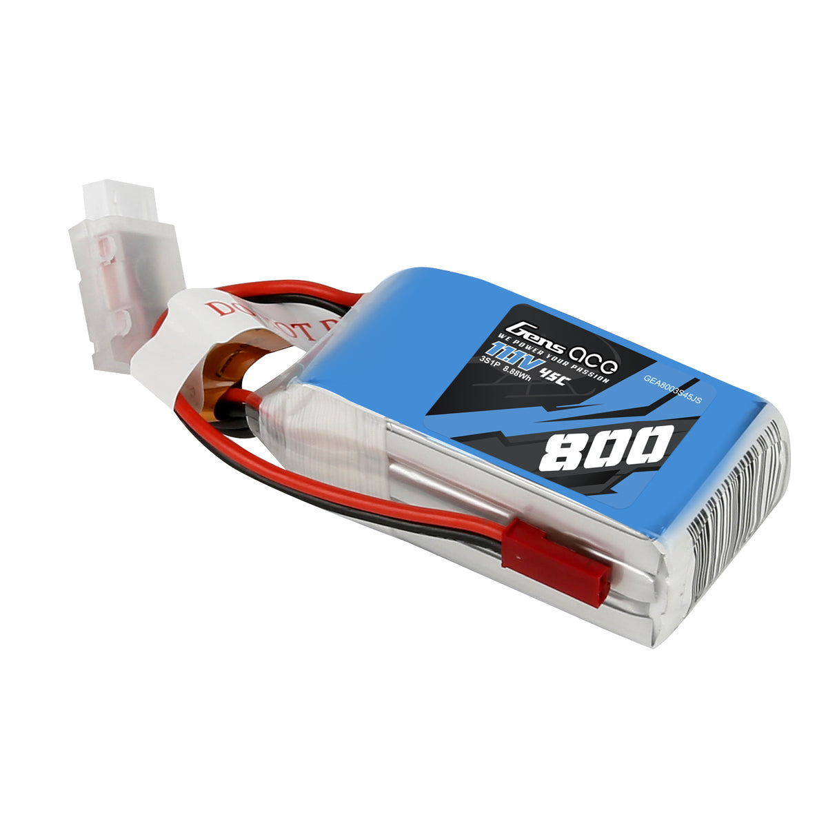 GENS ACE Lipo 800mAh 11,1V 45C 3S1P Lipo-Akkupack JST