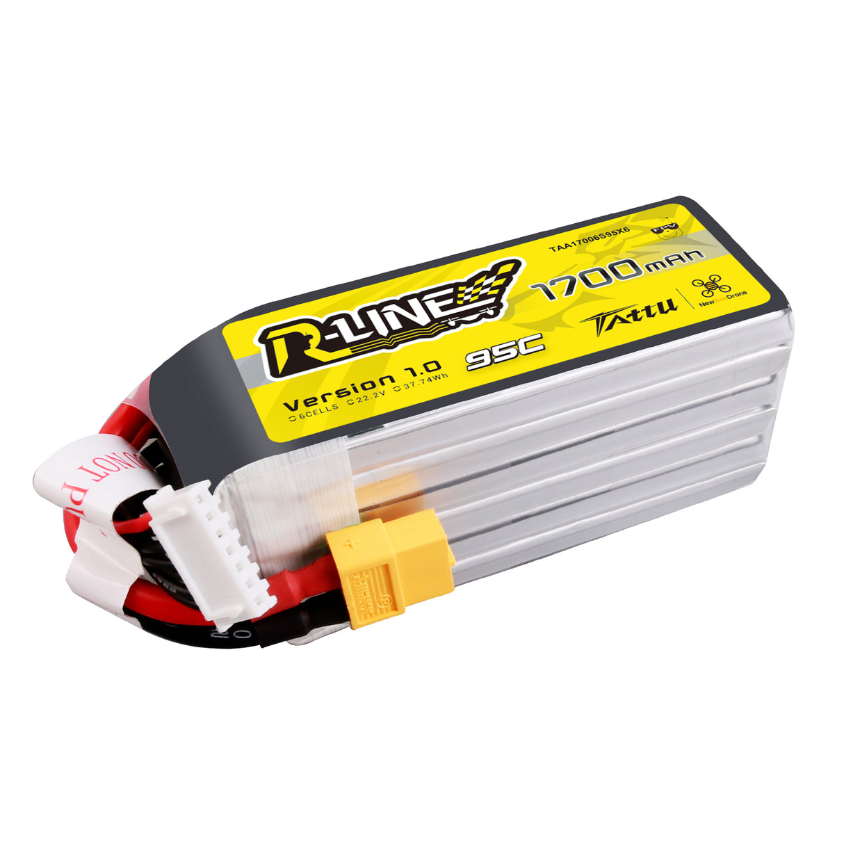 Tattu R-Line 22,2 V 1700 mAh 6S 95C Lipo-Akku mit XT60-Stecker