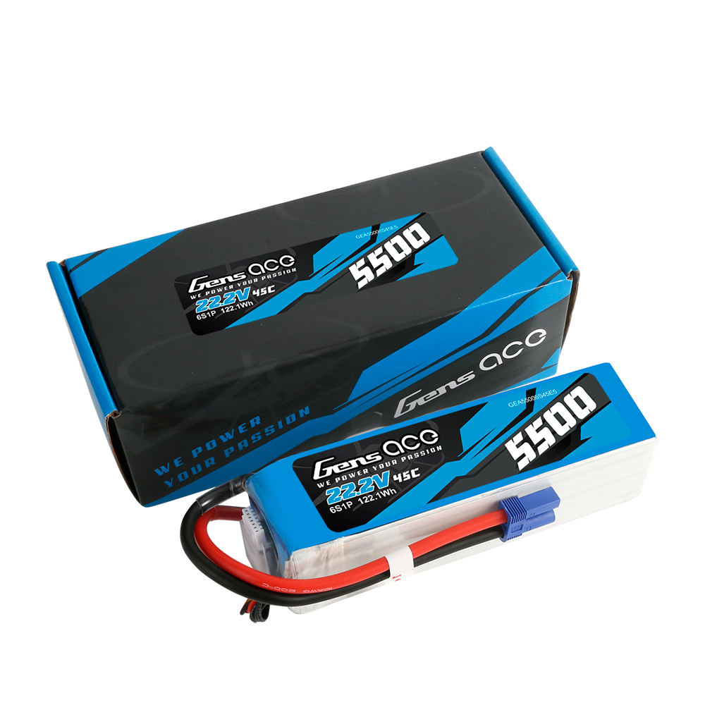 Gens ace 5500 mAh Lipo 22,2 V 45 C 6S1P Modellhubschrauberbatterien