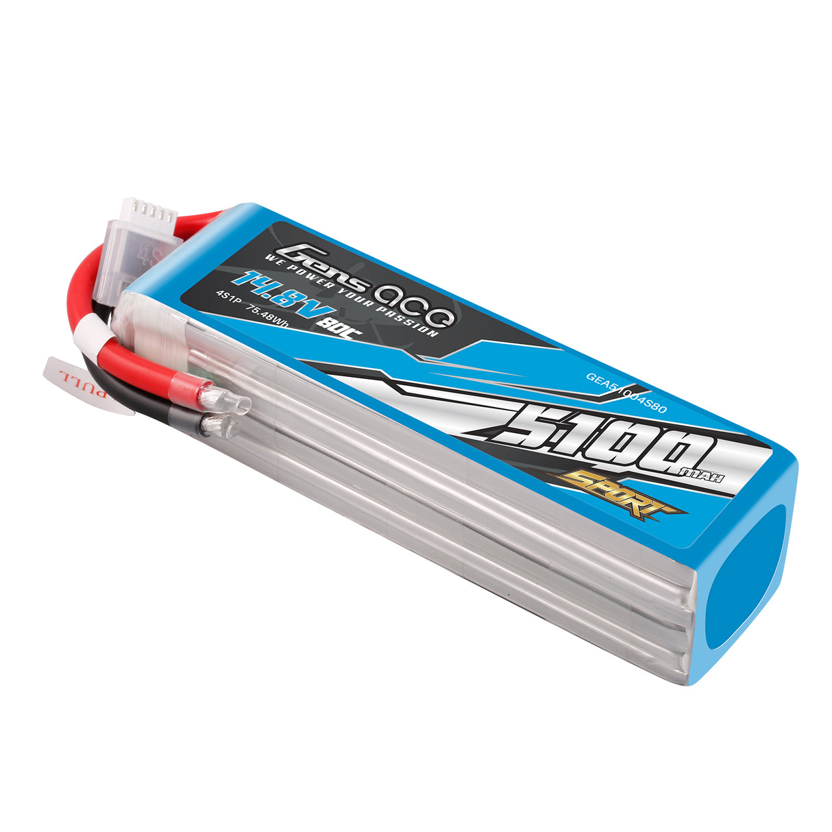 Gens ace 5100mAh 14.8V 80C 4S1P Lipo Battery Pack ( F5B )