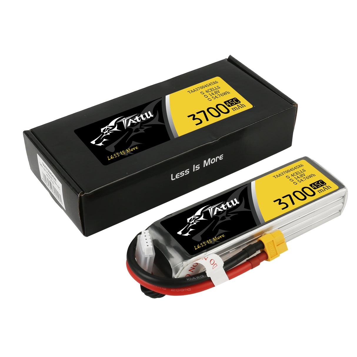 TATTU 3700mAh 14,8V 45C 4S1P Lipo-Akkupack mit XT60