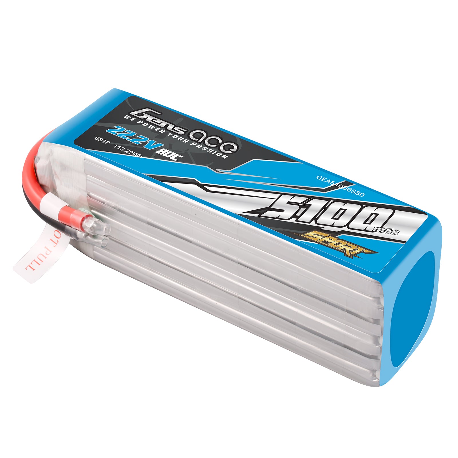 Gens ace 5100mAh 6S 80C LiPo battery ( F5B ) – Genspow GmbH