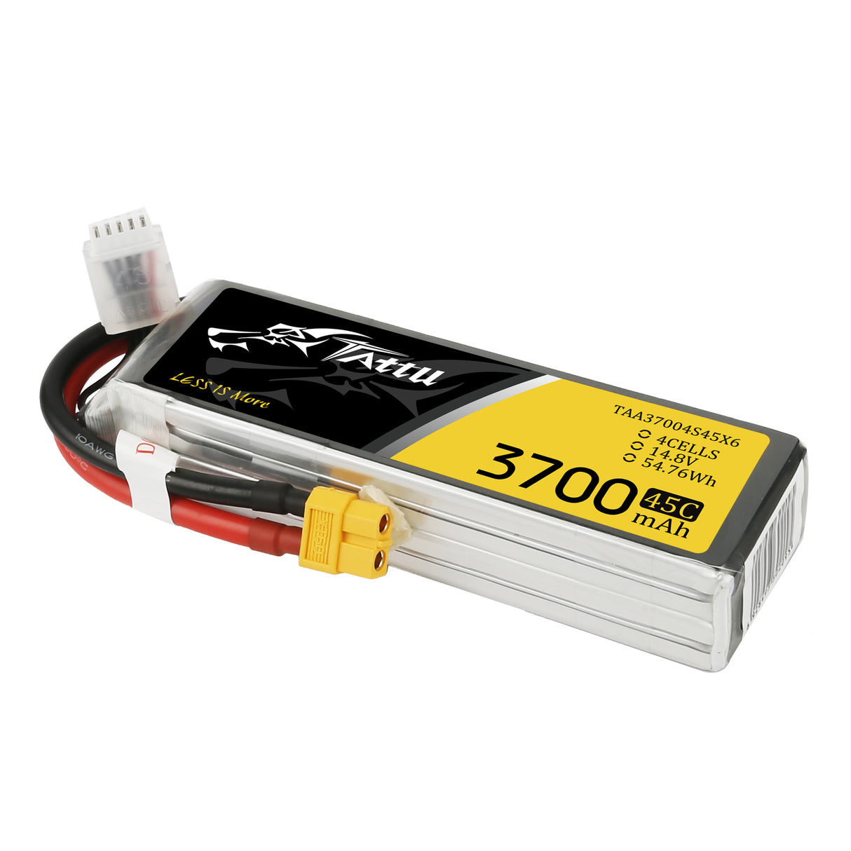 TATTU 3700mAh 14,8V 45C 4S1P Lipo-Akkupack mit XT60