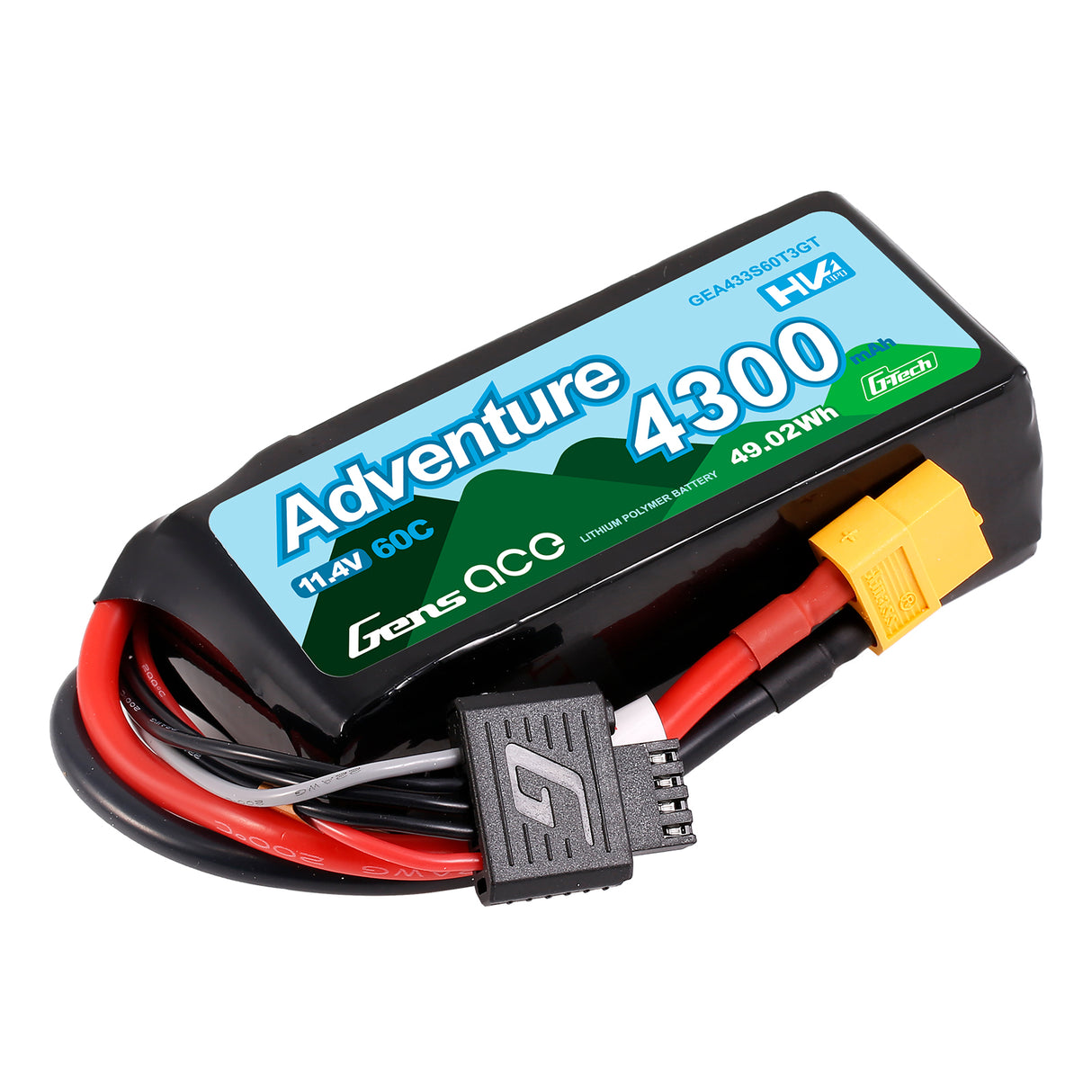 Gens ace 4300mAh 3S 60C HV LiPo Battery with XT60 | Adventure Series | G-Tech