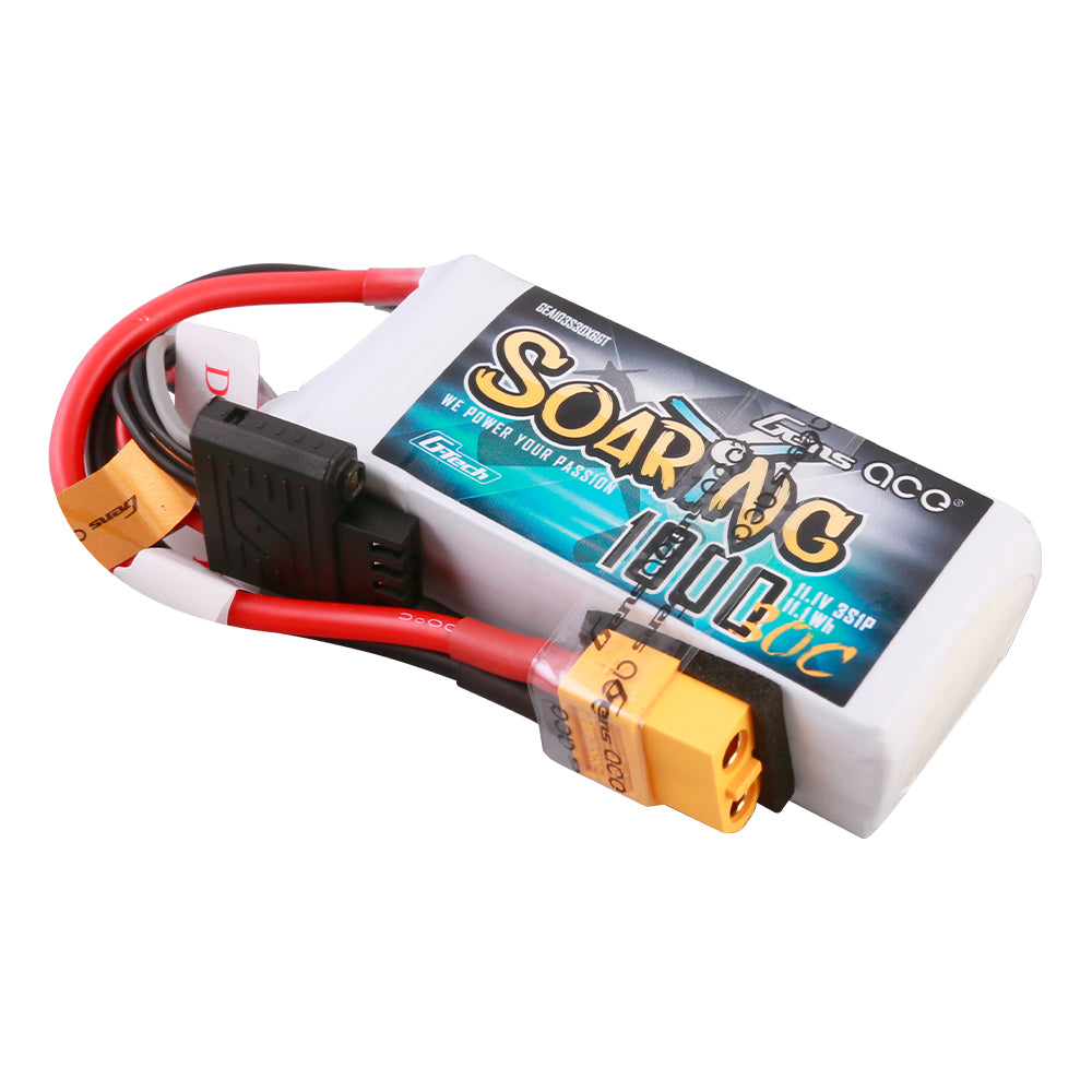 Gens ace G-Tech Soaring 1000 mAh 11,1 V 30C 3S1P Lipo-Akkupack mit XT60-Stecker