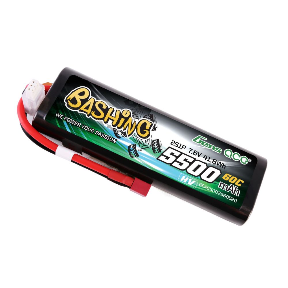 Gens ace 5500mAh 2S 7,6V 60C HardCase RC 20# Auto Lipo Akkupack mit T-Stecker